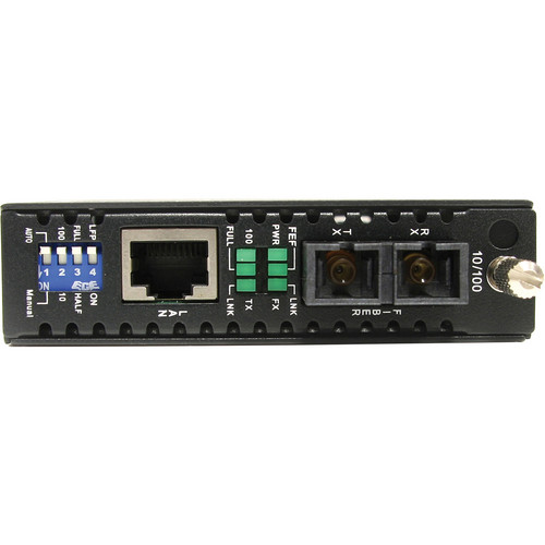 StarTech ET90110SC2 10/100 Mb/s Multi Mode Fiber Media Converter SC 2km (Black)