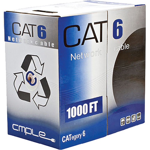 Cmple Cat6 Bulk Ethernet/LAN Cable (1000', Blue)
