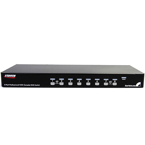StarTech 8-Port 1U Rackmount USB KVM Switch Kit with OSD and Cables (Black)