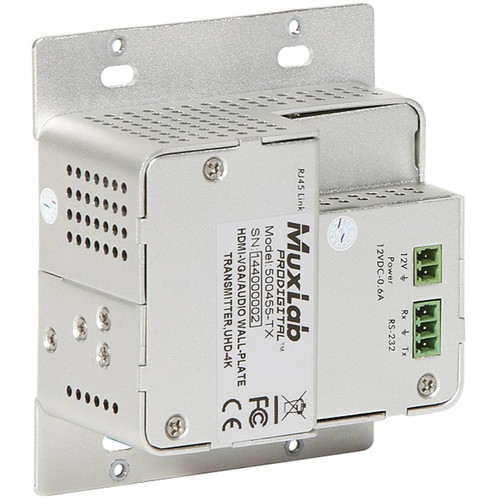 MuxLab HDMI VGA/Audio over CAT5e/6 UHD-4K Wall-Plate Transmitter