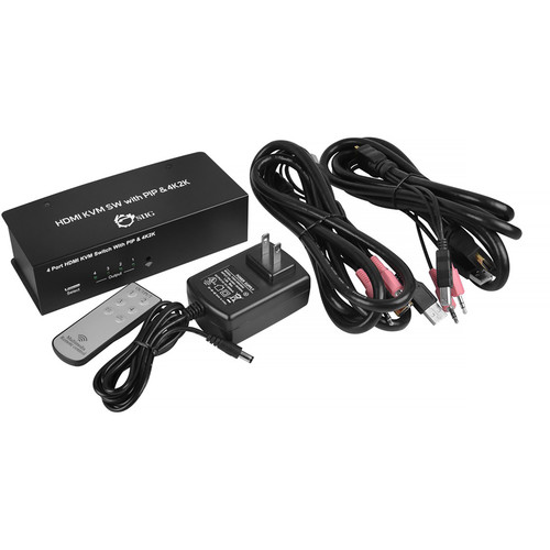 SIIG 4x1 USB HDMI KVM Switch with 4Kx2K & PIP