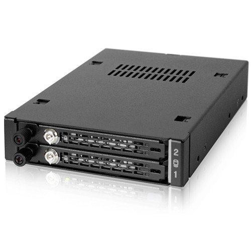 Icy Dock ToughArmor 2 x 2.5" SATA/SAS HDD & SSD Mobile Rack for 3.5" Front Device Bay