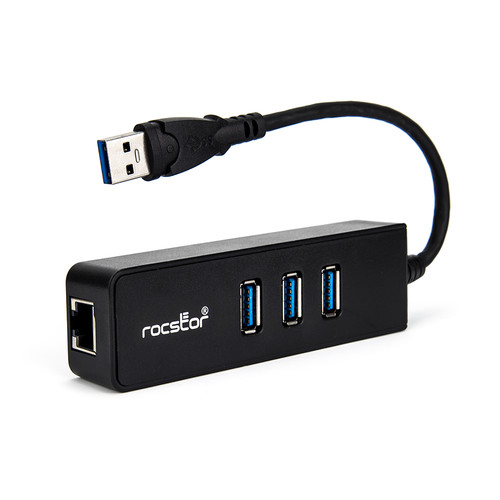 Rocstor 3-Port USB 3.0 Hub with Gigabit Ethernet