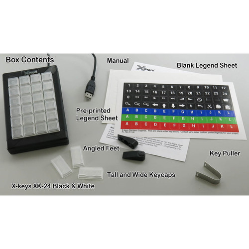 X-keys XK-24 Black & White Control Solution for Computer