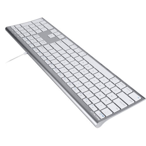 Macally Ultra Slim USB Wired Keyboard (Space Gray)