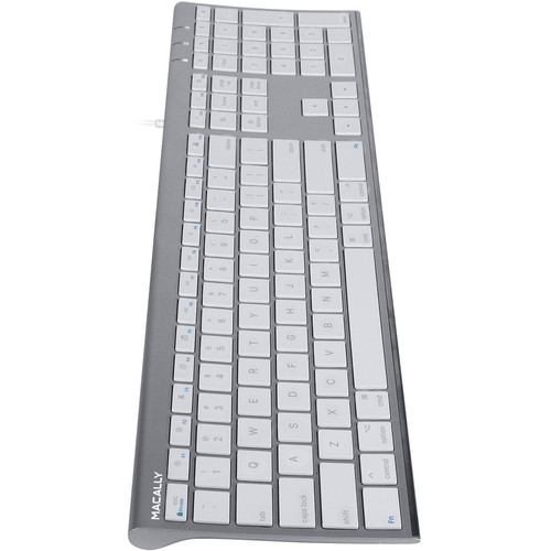 Macally Ultra Slim USB Wired Keyboard (Space Gray)