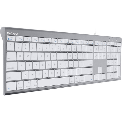 Macally Ultra Slim USB Wired Keyboard (Space Gray)