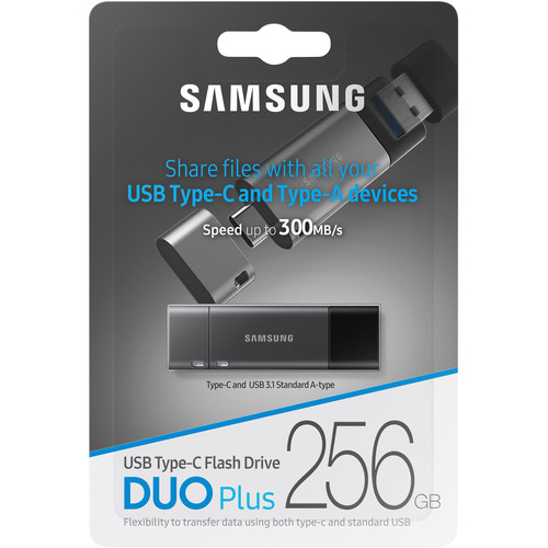 Samsung 256GB DUO Plus USB Type-C Flash Drive with USB Type-A Adapter