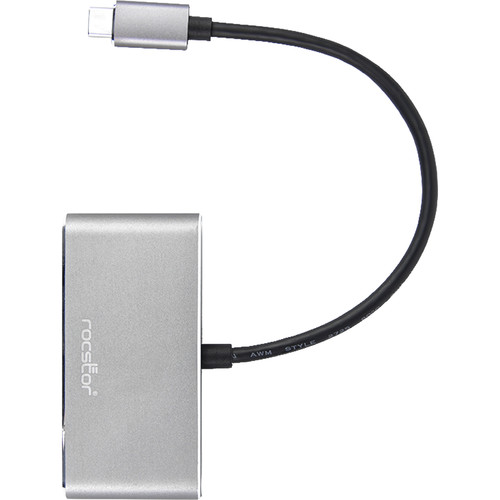 Rocstor 4-Port USB Type-C Hub (Charcoal Gray)