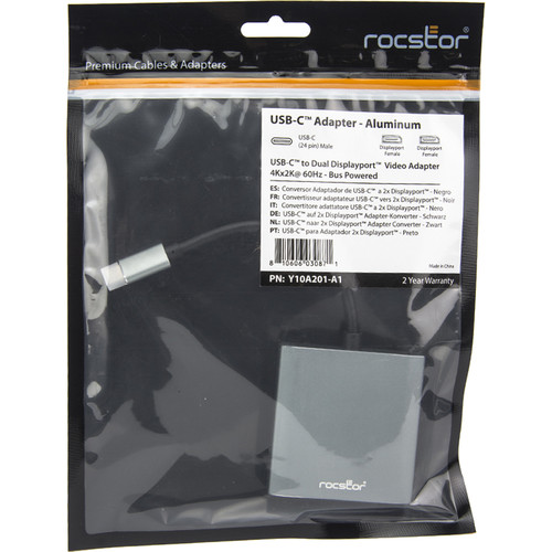 Rocstor USB Type-C to Dual DisplayPort Display Adapter Cable