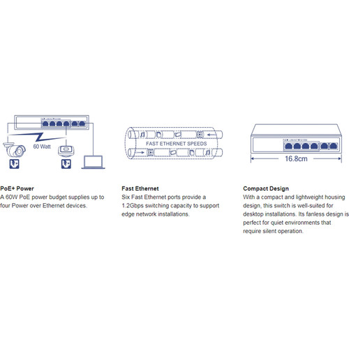 TRENDnet TPE-S50 6-Port Fast Ethernet PoE Switch (Version v2.0R)