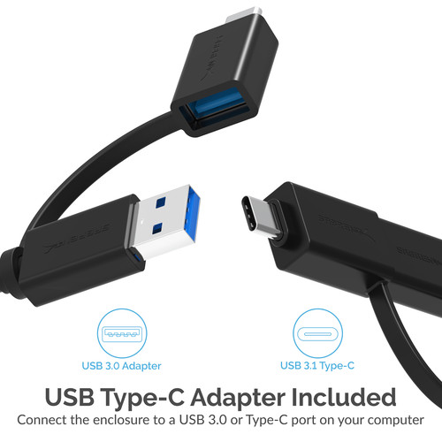 Sabrent NVMe PCIe M.2 to USB 3.1 Gen 2 USB Type-C SSD Enclosure (Black)