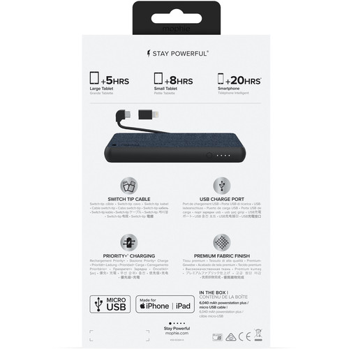 mophie powerstation plus 6040mAh Portable Charger (Blue)