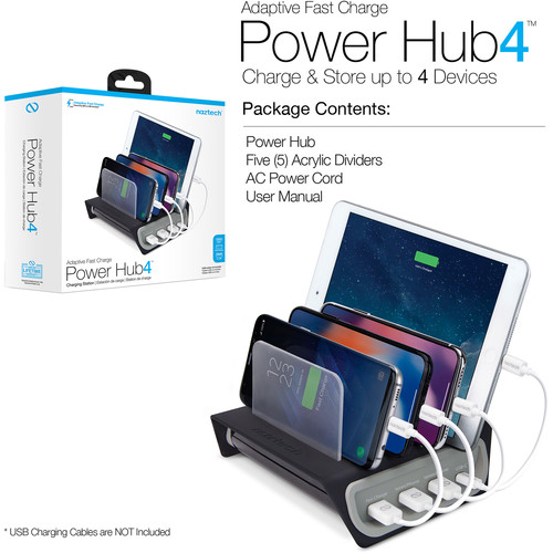 Naztech Adaptive Fast Charge Power Hub4 4-Port Charging Station