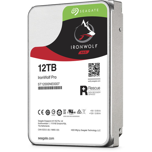 Seagate 12TB IronWolf Pro 7200 rpm SATA III 3.5" Internal NAS HDD (CMR)
