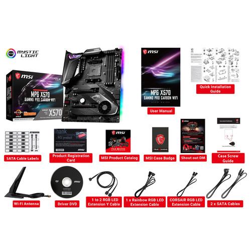 MSI MPG X570 GAMING PRO CARBON WIFI AM4 ATX Motherboard