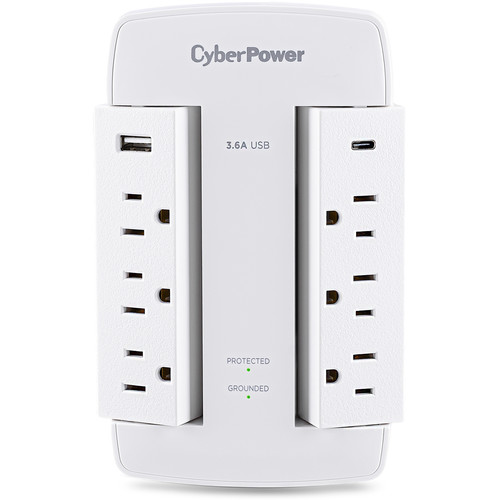 CyberPower CSP600WSURC5 6-Outlet Home/Office Surge Protector with USB Type-C (125V)