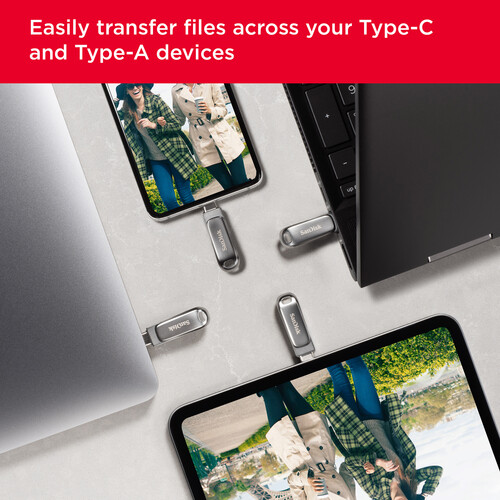 SanDisk 128GB Ultra Dual Drive Luxe USB 3.1 Flash Drive (USB Type-C / Type-A)