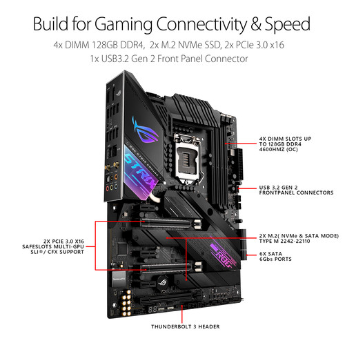 ASUS Republic of Gamers Strix Z490-E Gaming LGA 1200 ATX Motherboard
