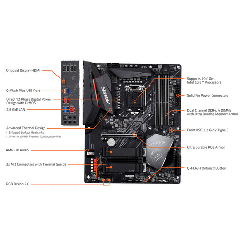 Gigabyte Z490 AORUS ELITE LGA 1200 ATX Motherboard