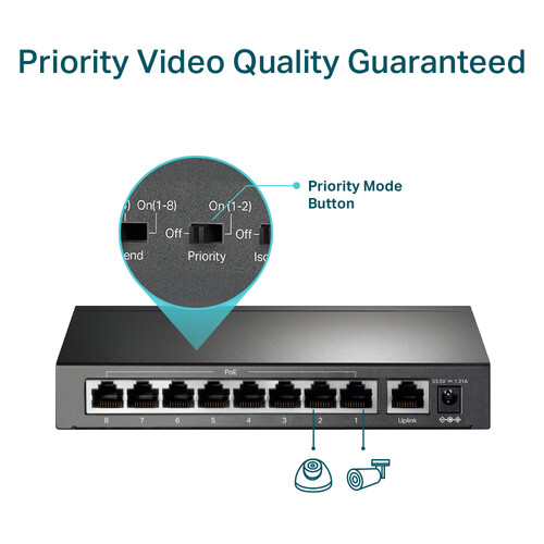 TP-Link TL-SF1009P 9-Port 10/100 Mb/s PoE+ Compliant Unmanaged Switch