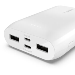 Belkin Boost Charge Multi-Port Power Bank (10,000mAh, White)