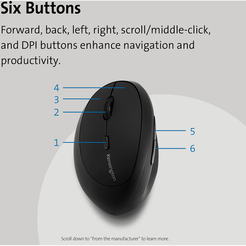 Kensington Ergonomic Pro Fit Left-Handed Wireless Mouse