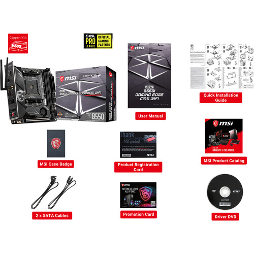 MSI MPG B550I Gaming Edge Max Wi-Fi AM4 Mini-ITX Motherboard