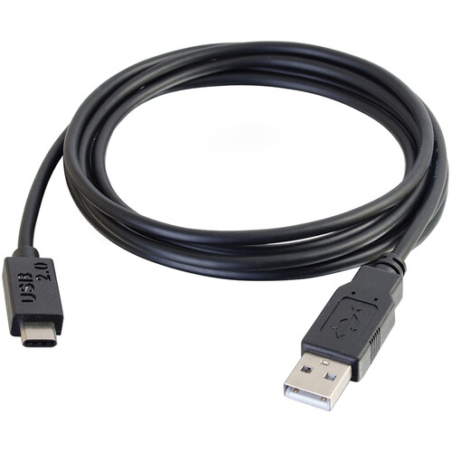 C2G USB 2.0 Type-A to USB Type-C Male Cable (6', Black)
