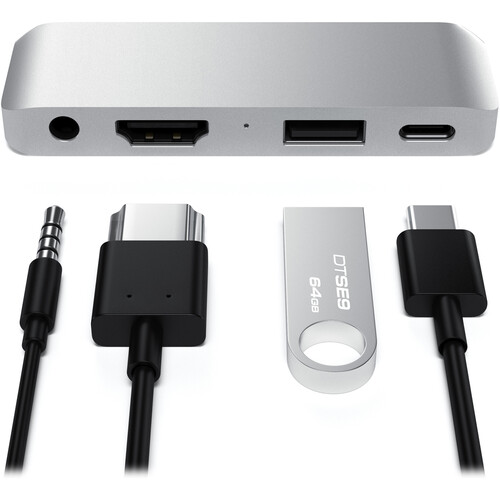 Satechi Aluminum USB Type-C Mobile Pro Hub (Silver)