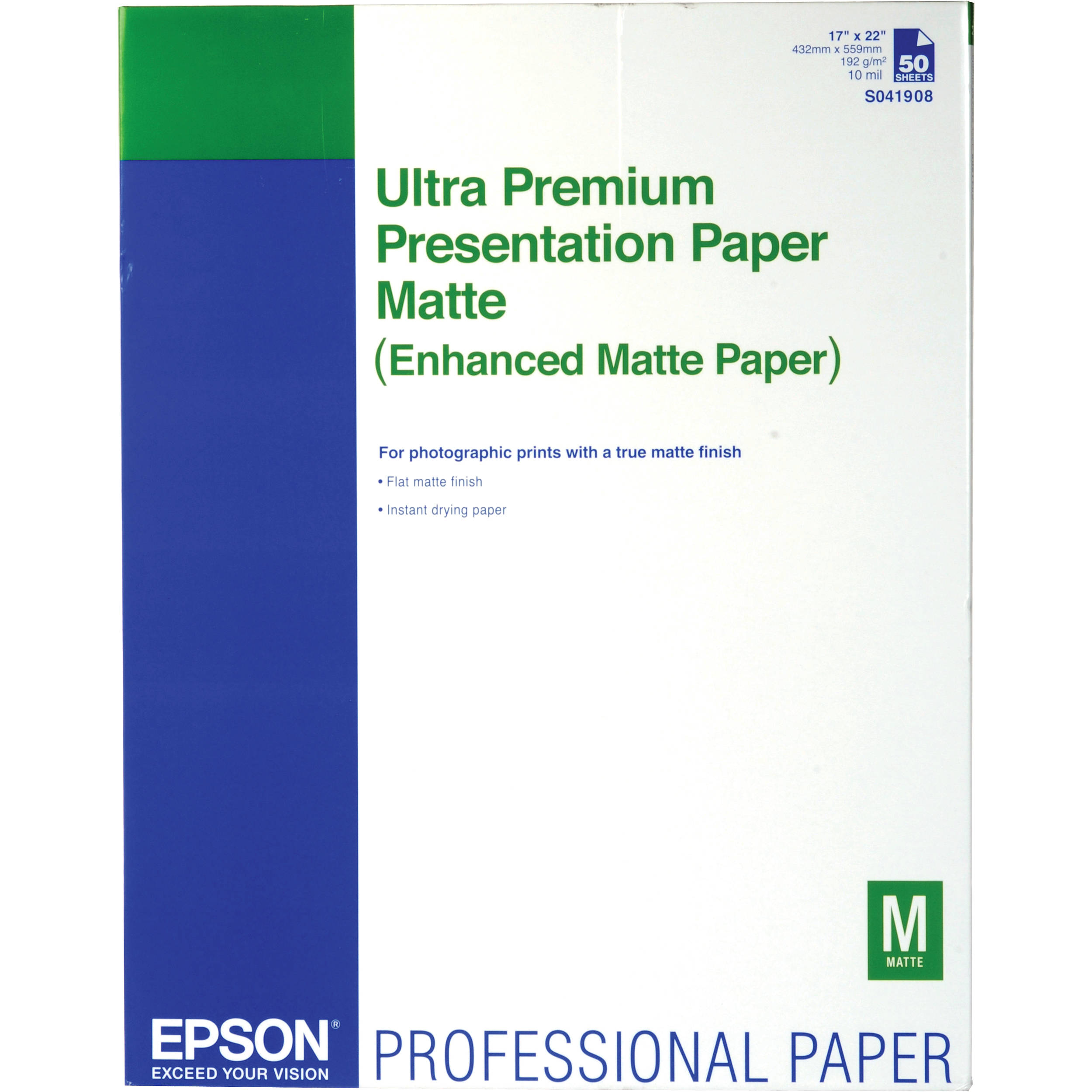 Epson Ultra Premium Presentation Paper Matte (17 x 22", 50 Sheets)