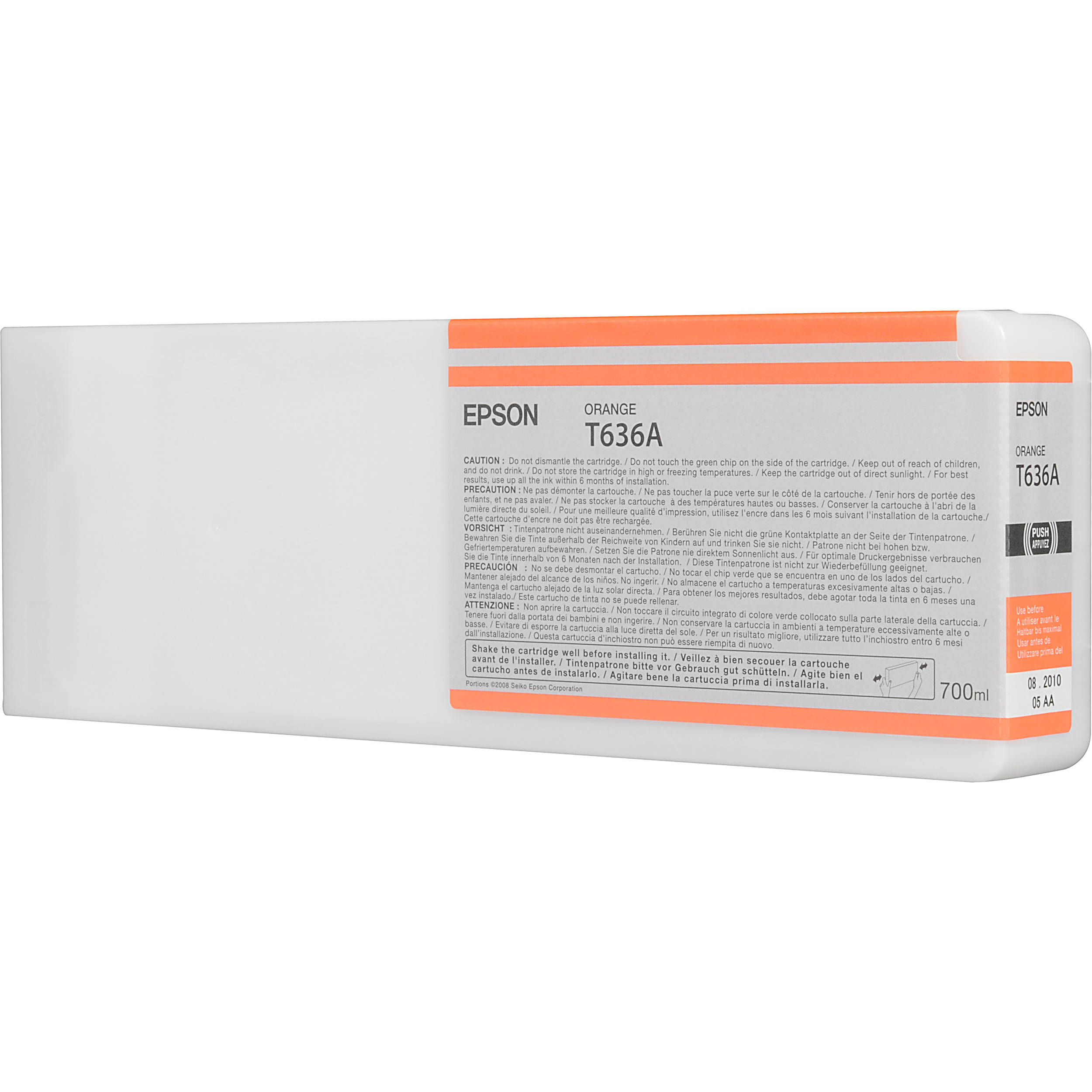 Epson T636A00 Orange UltraChrome HDR Ink Cartridge (700 mL)