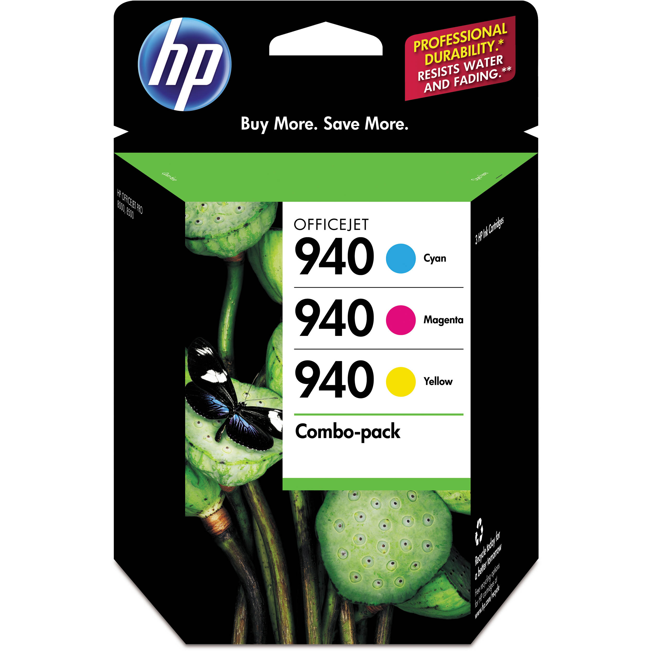 HP 940 Combo-pack Cyan/Magenta/Yellow Officejet Ink Cartridges