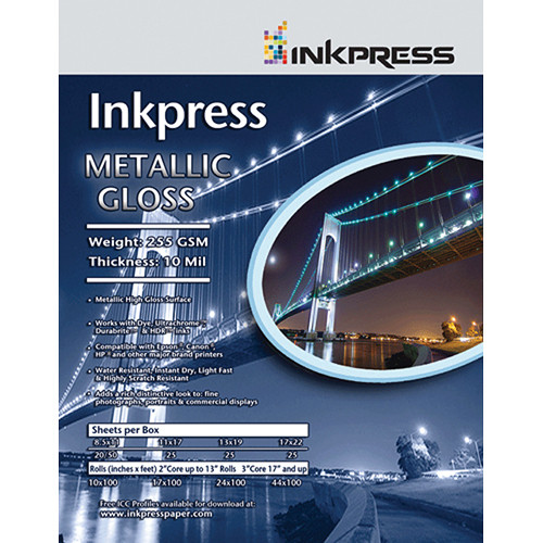Inkpress Media Metallic Gloss (5.0x7.0" - 50 Sheets)