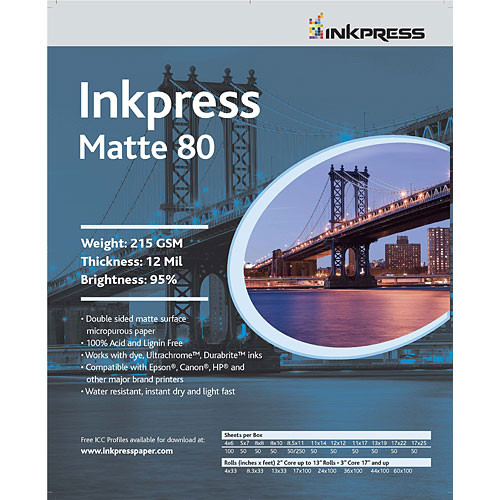 Inkpress Media Duo Matte 80 Paper (24" x 100' Roll)