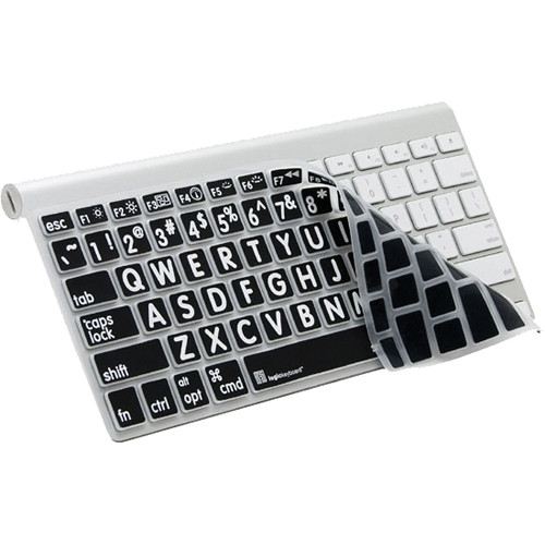 LogicKeyboard XLPrint LogicSkin Keyboard Cover with Large Print for the Apple Wireless Keyboard (White on Black)