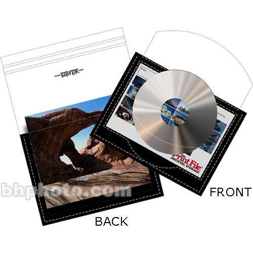 Print File CD Preserver - for 1 CD/DVD or 4x6" Index Card and 36 4x6" Prints (Pack of 25)