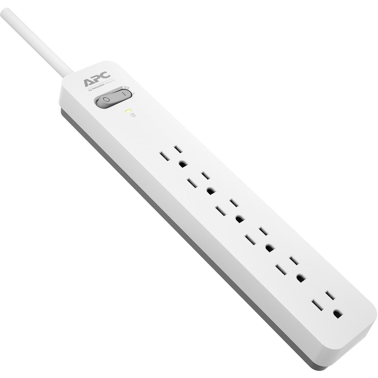 APC Essential SurgeArrest 6-Outlet Surge Protector (6', White/Gray, 120V)