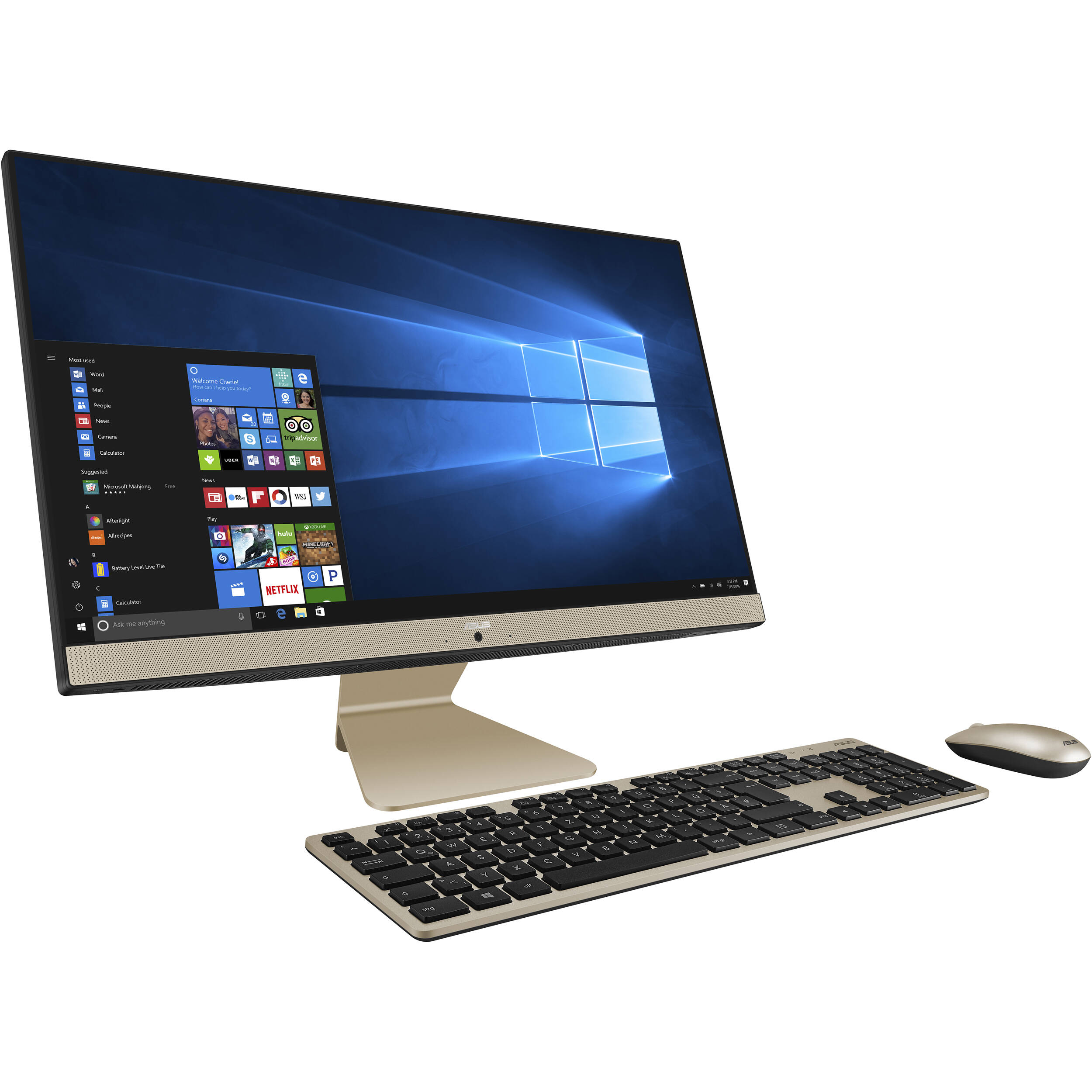 ASUS 23.8" AiO V241 All-in-One Desktop Computer (Gold)