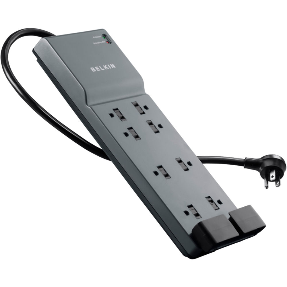 Belkin 8-Outlet Home and Office Surge Protector with Telephone Protection (Black, 6')