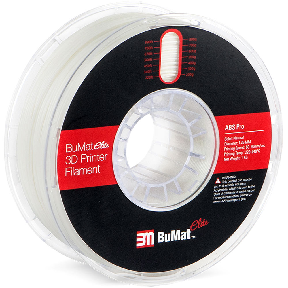 BuMat Elite Professional 1.75mm ABS Filament (1kg, Natural)