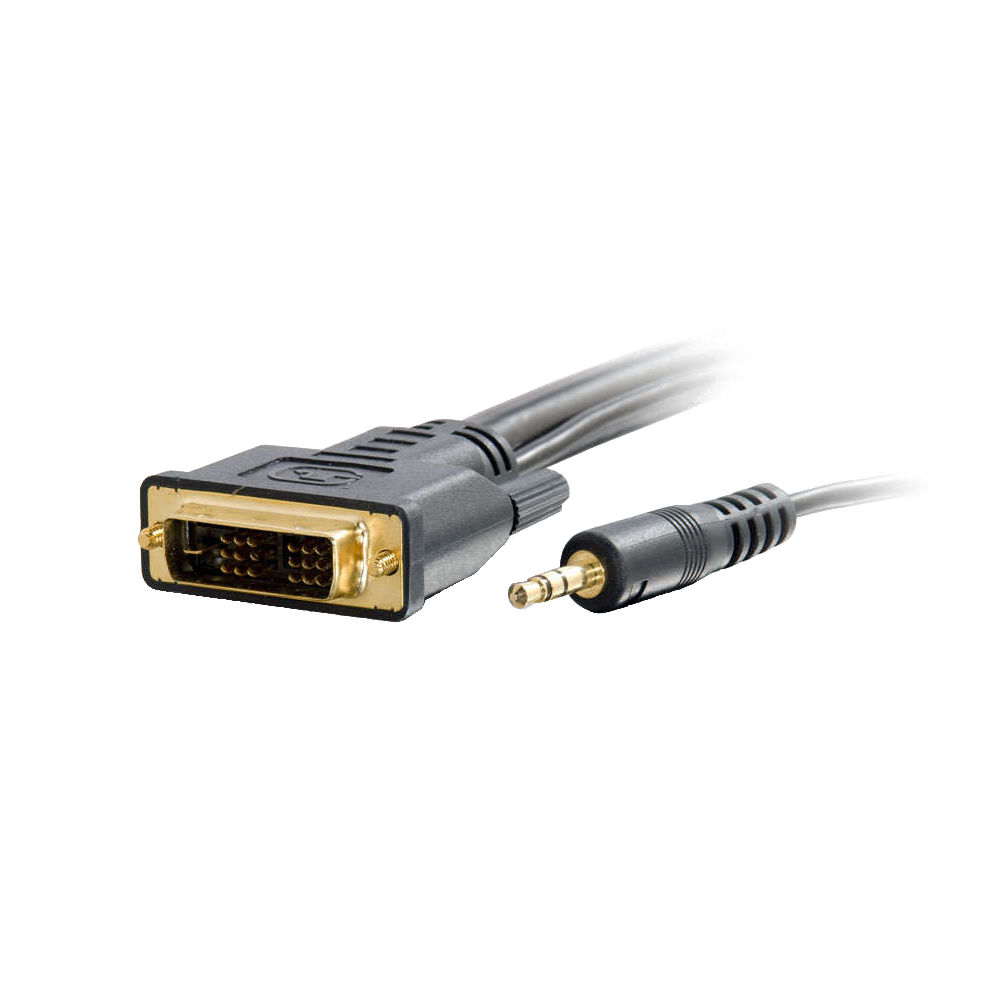 C2G Pro Series Single Link DVI-D and 35mm A/V Male to Male Cable (35')