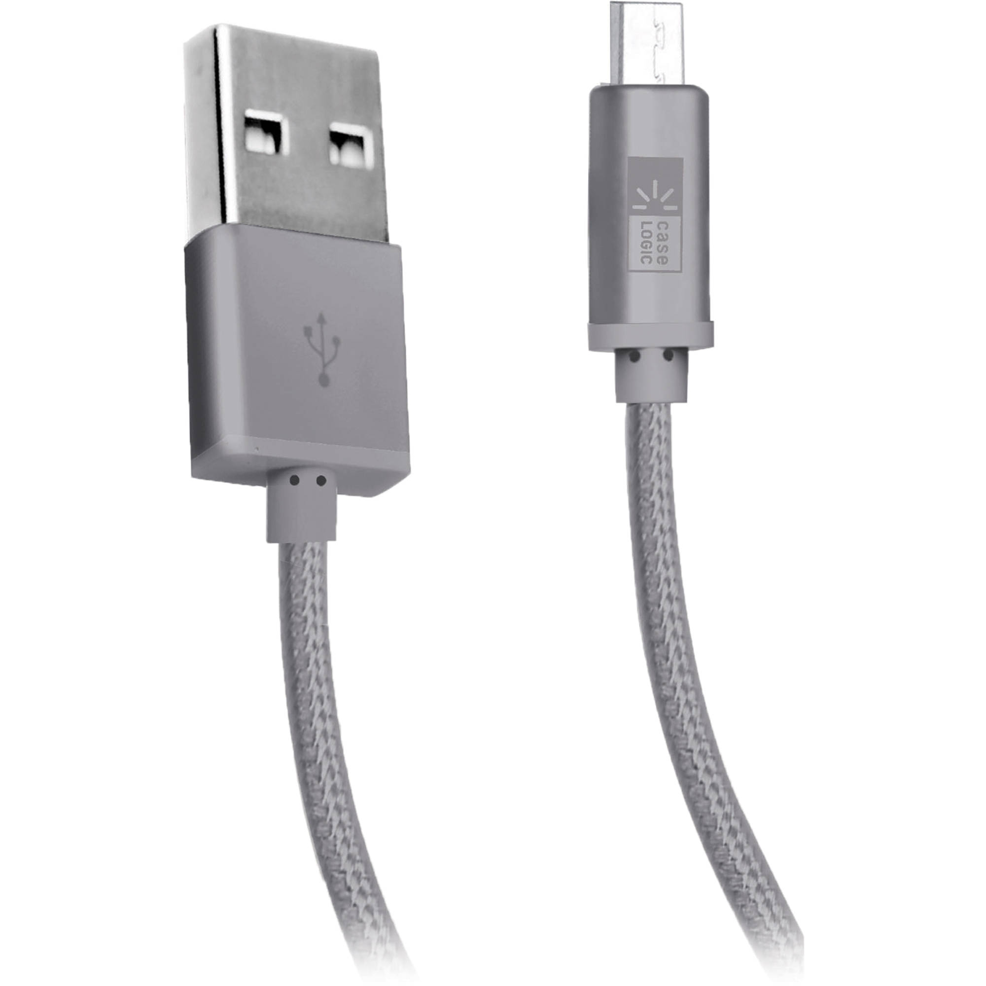 Case Logic Braided Micro-USB to USB Type-A Cable (10', Gray)