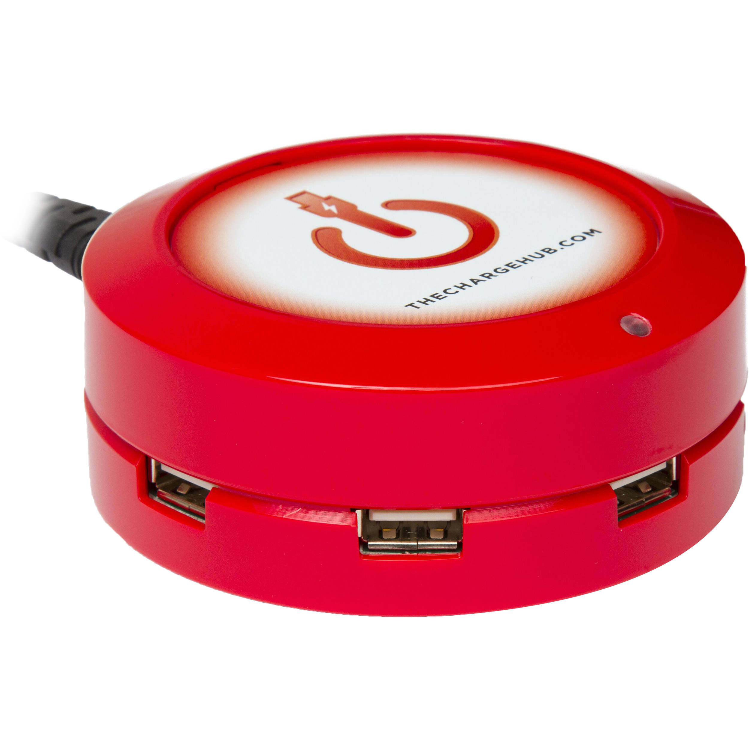 ChargeHub X5 5-Port Round USB Charging Station (Red)