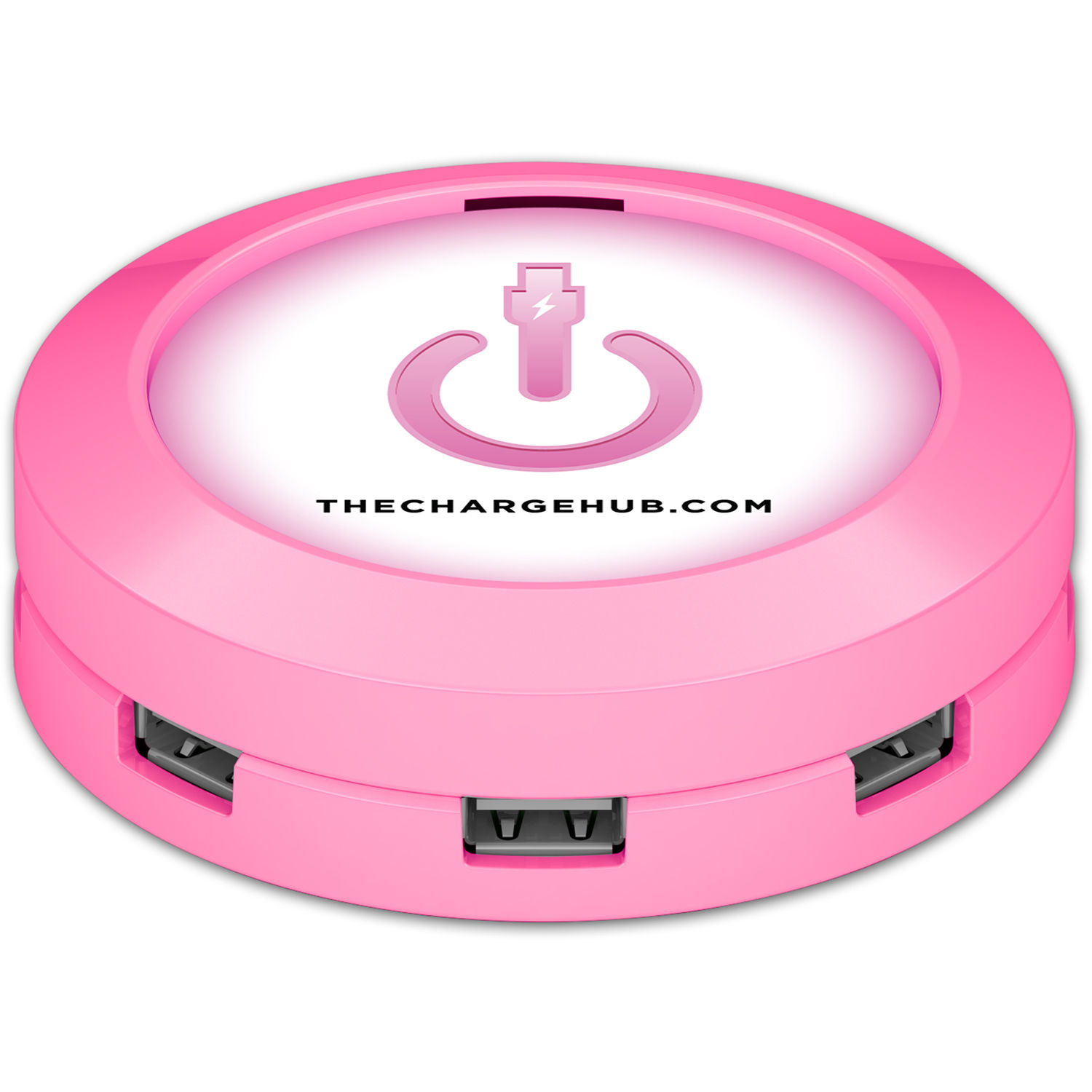 ChargeHub X7 7-Port Round USB Charging Station (Pink)