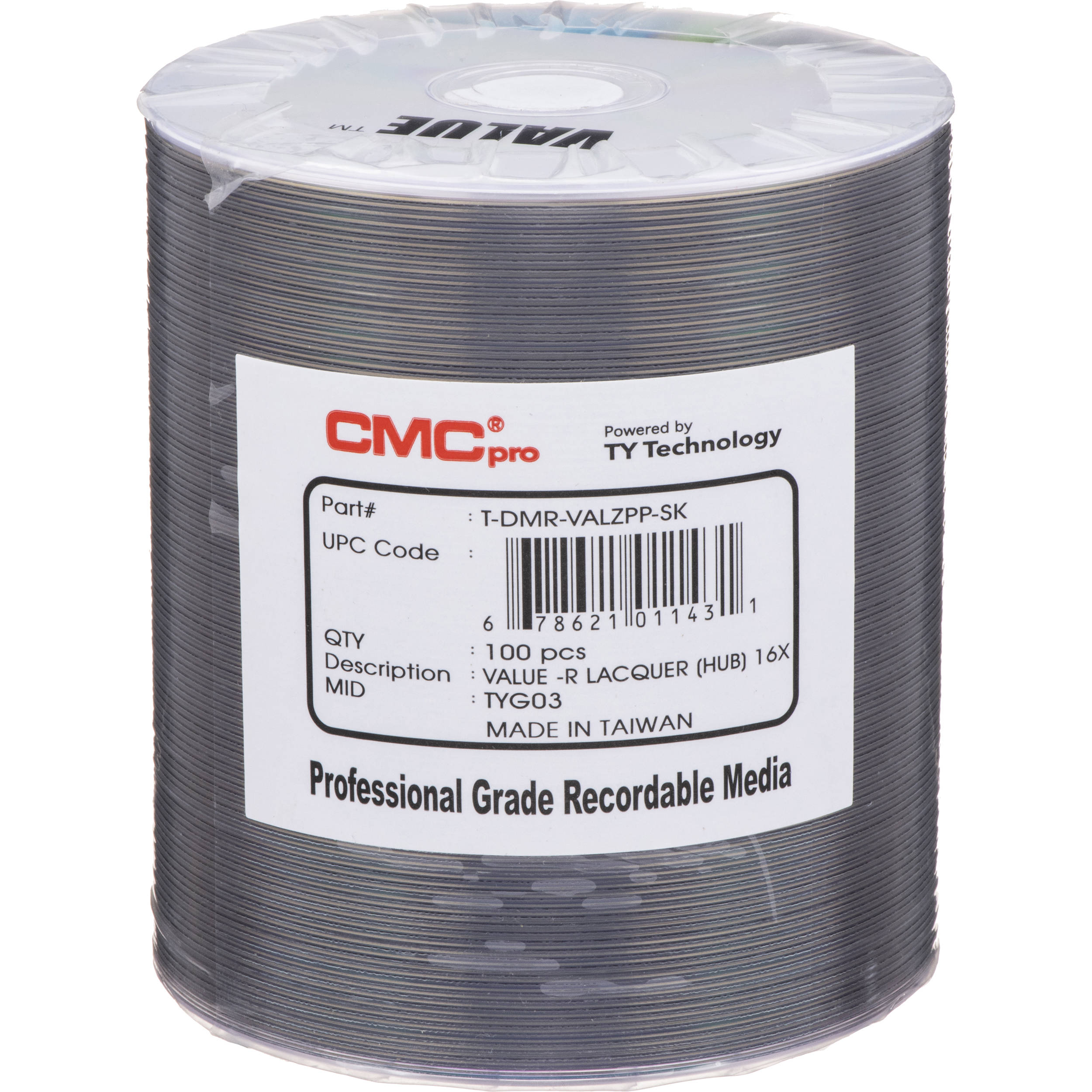 CMC Pro DVD-R 4.7GB 16x Value Shiny Silver Lacquer Discs (100-Pack)
