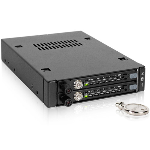 Icy Dock ToughArmor 2 x 2.5" SATA/SAS HDD & SSD Mobile Rack for 3.5" Front Device Bay