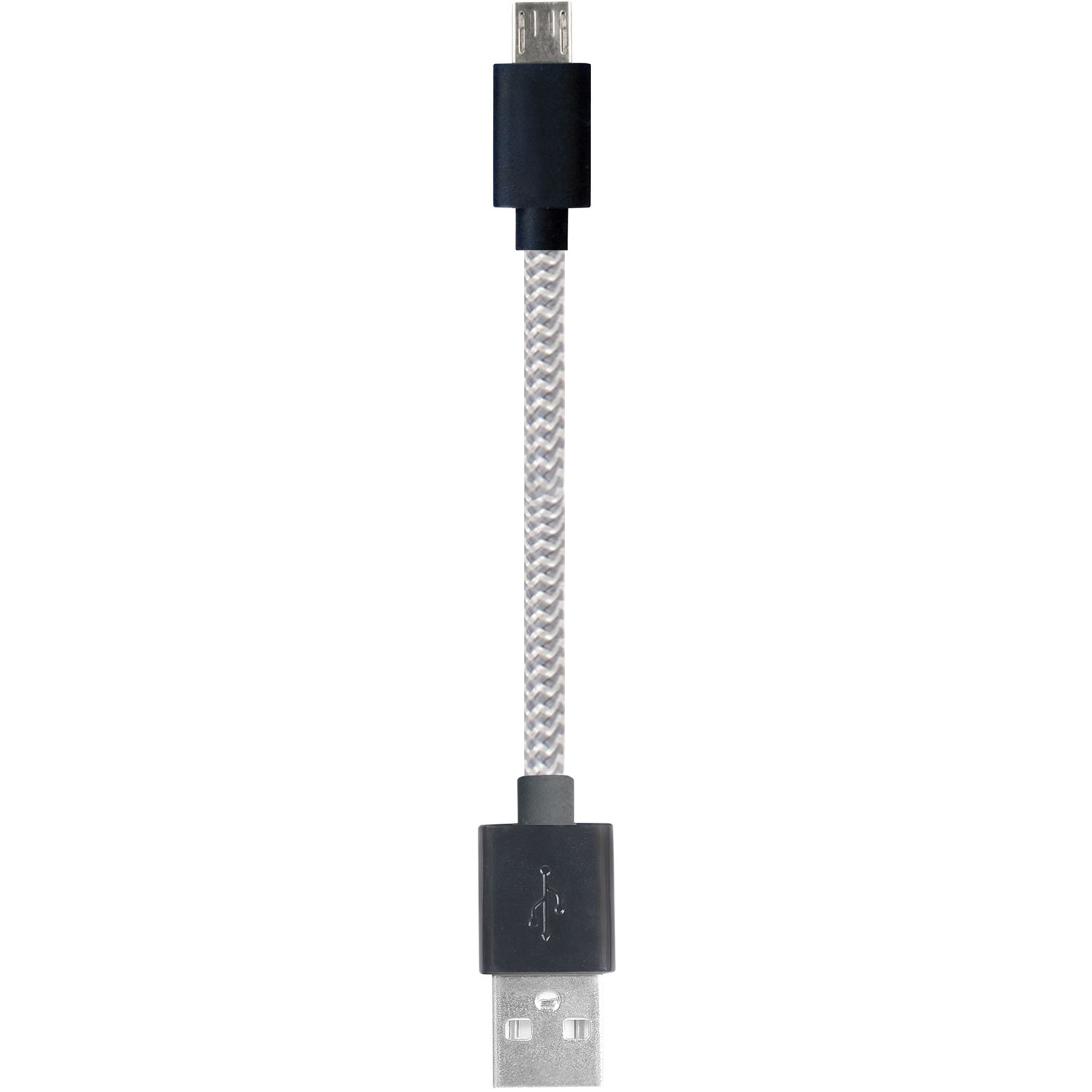 iEssentials Tangle-Free USB Type-A Male to Micro-USB Male Charge & Sync Cable (4")
