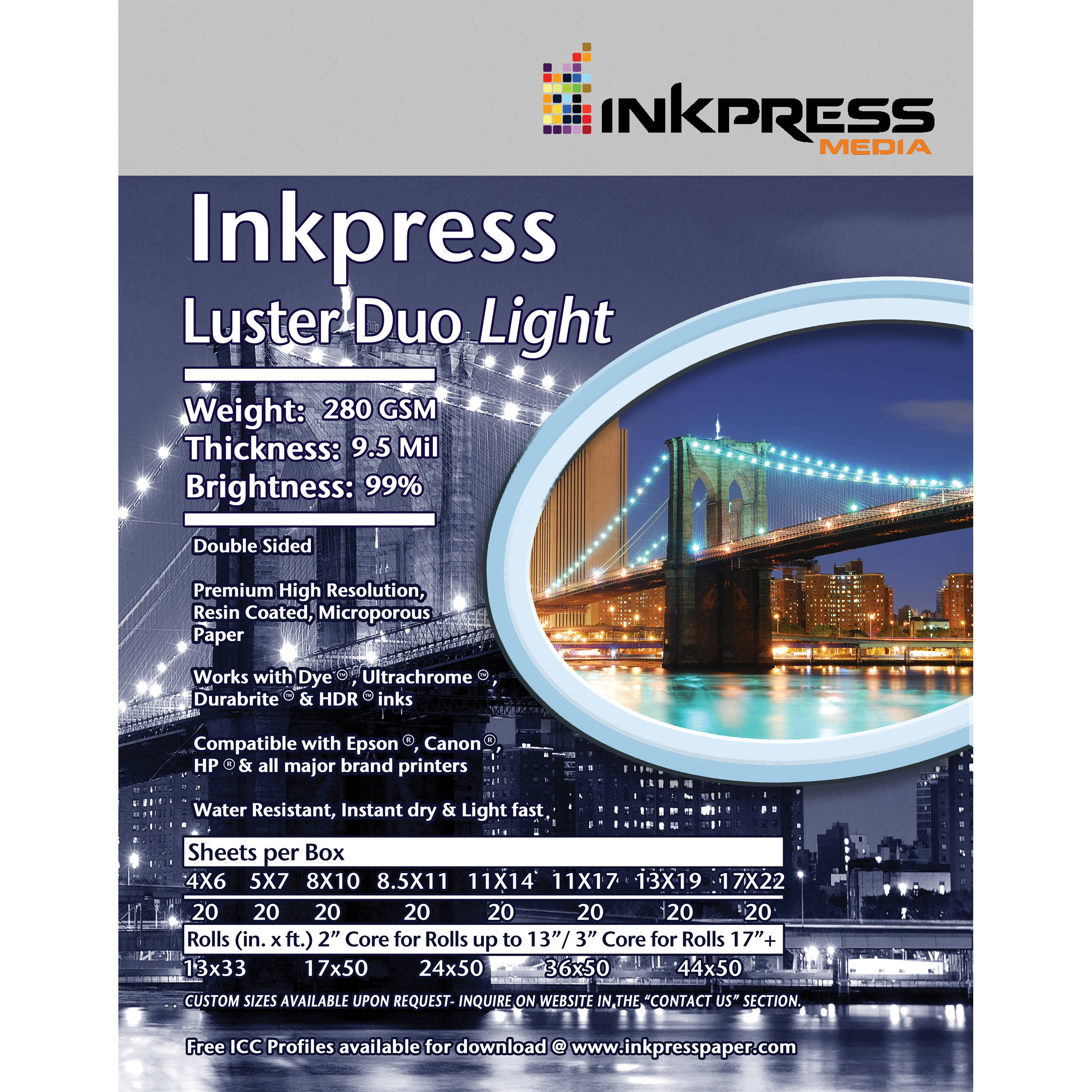 Inkpress Media Luster Duo 280 Paper (5 x 7", 20 Sheets)