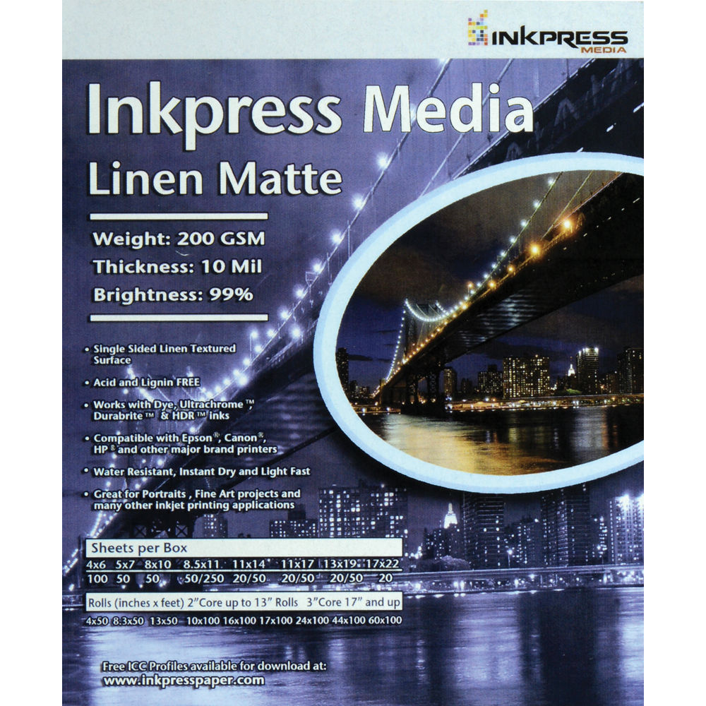 Inkpress Media Linen Matte Paper (11 x 17", 50 Sheets)